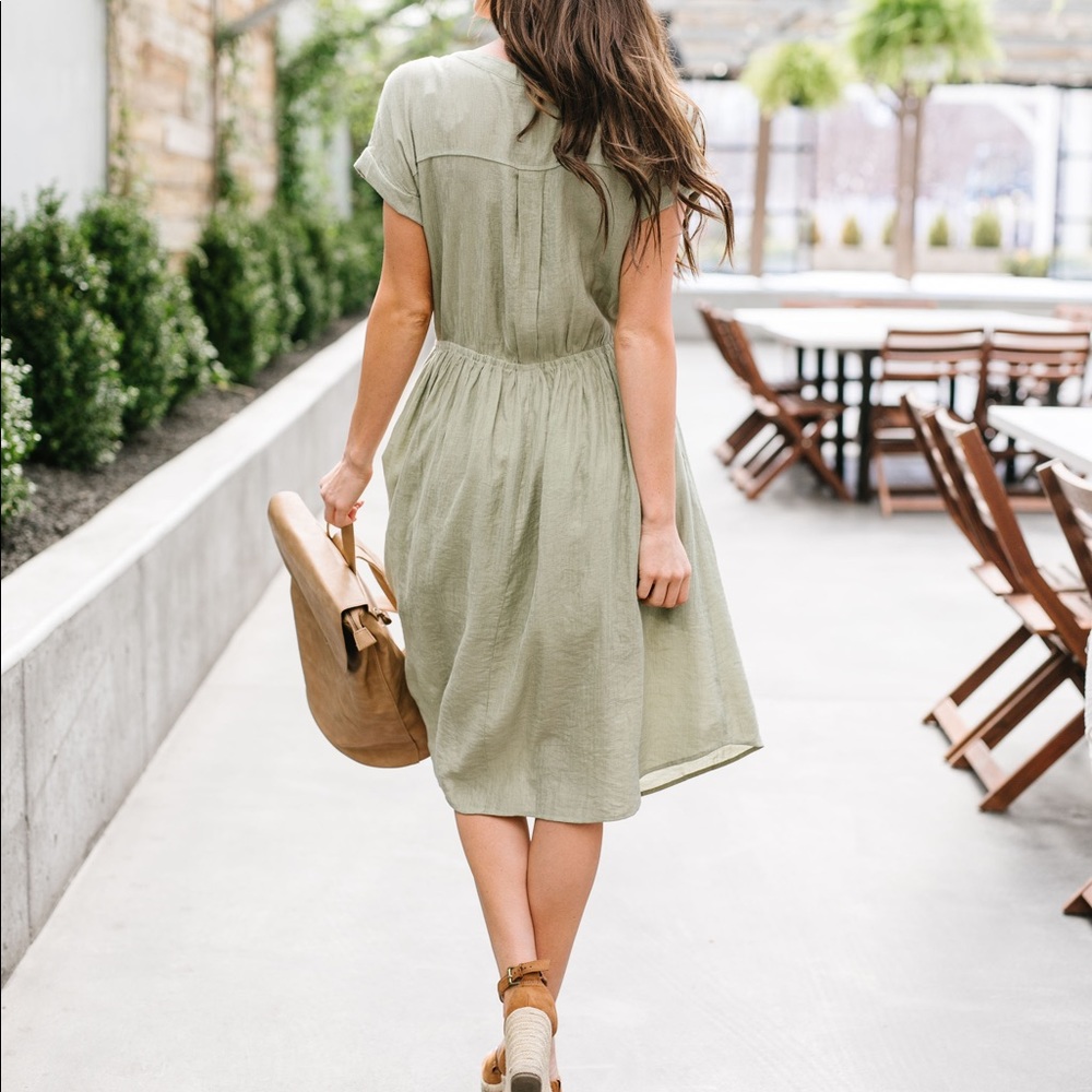 Summer Camp Sage Shirt Dress - Picture 4 of 8